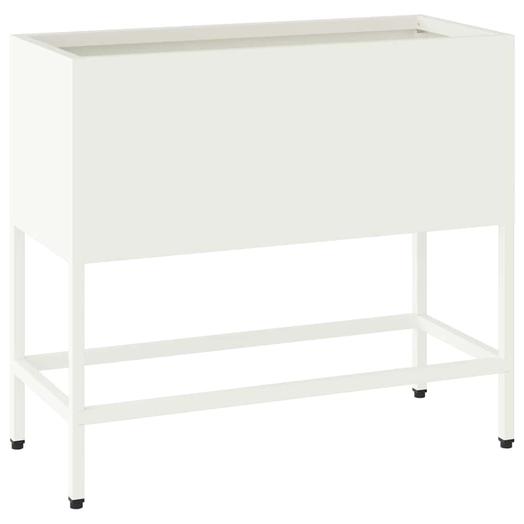 vidaXL Hochbeet Gartenpflanzer Weiß 60 x 26 x 45 cm Stahl