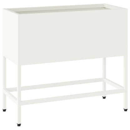 vidaXL Hochbeet Gartenpflanzer Weiß 60 x 26 x 45 cm Stahl