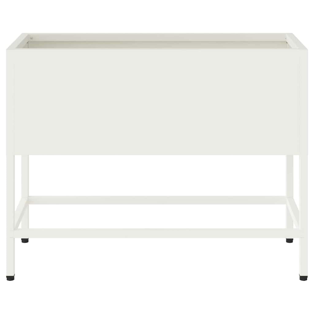 vidaXL Hochbeet Gartenpflanzer Weiß 60 x 26 x 45 cm Stahl
