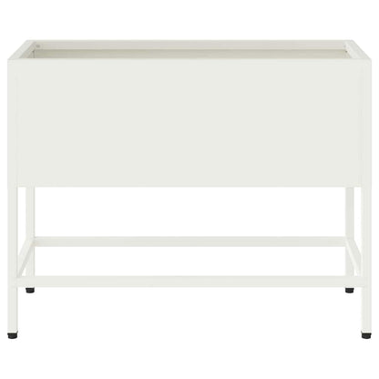 vidaXL Hochbeet Gartenpflanzer Weiß 60 x 26 x 45 cm Stahl
