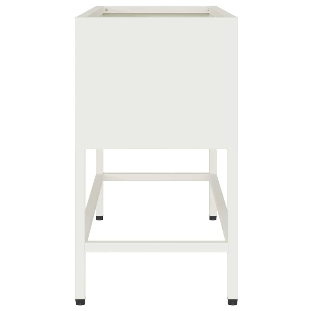 vidaXL Hochbeet Gartenpflanzer Weiß 60 x 26 x 45 cm Stahl