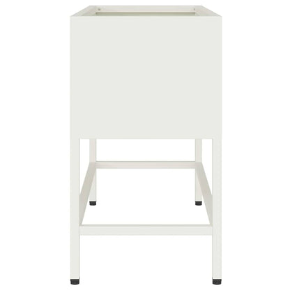 vidaXL Hochbeet Gartenpflanzer Weiß 60 x 26 x 45 cm Stahl