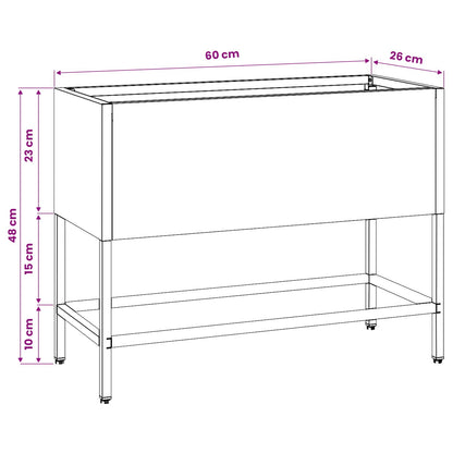 vidaXL Hochbeet Gartenpflanzer Anthrazit 60 x 26 x 45 cm Stahl