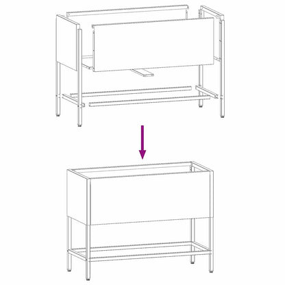 vidaXL Hochbeet Gartenpflanzer Olivgrün 60 x 26 x 45 cm Stahl
