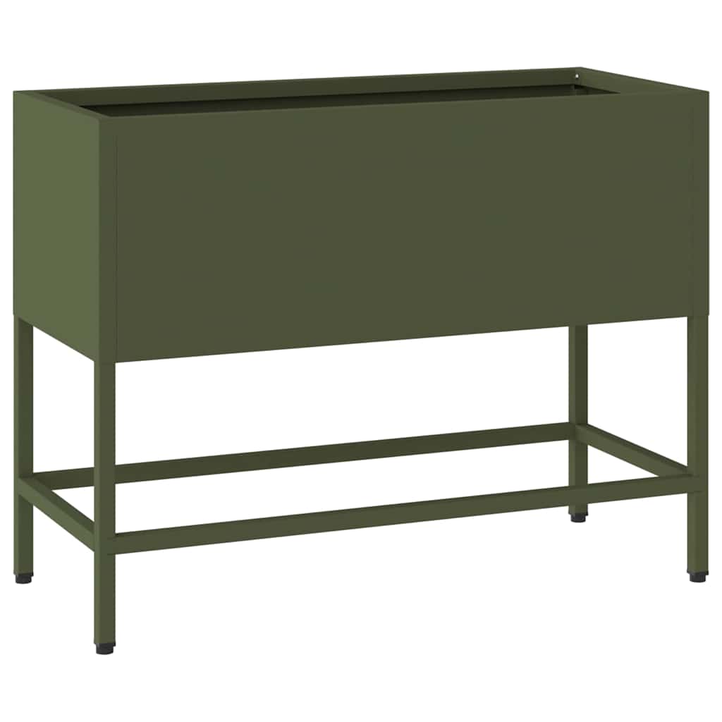 vidaXL Hochbeet Gartenpflanzer Olivgrün 60 x 26 x 45 cm Stahl