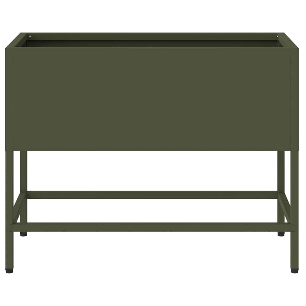 vidaXL Hochbeet Gartenpflanzer Olivgrün 60 x 26 x 45 cm Stahl