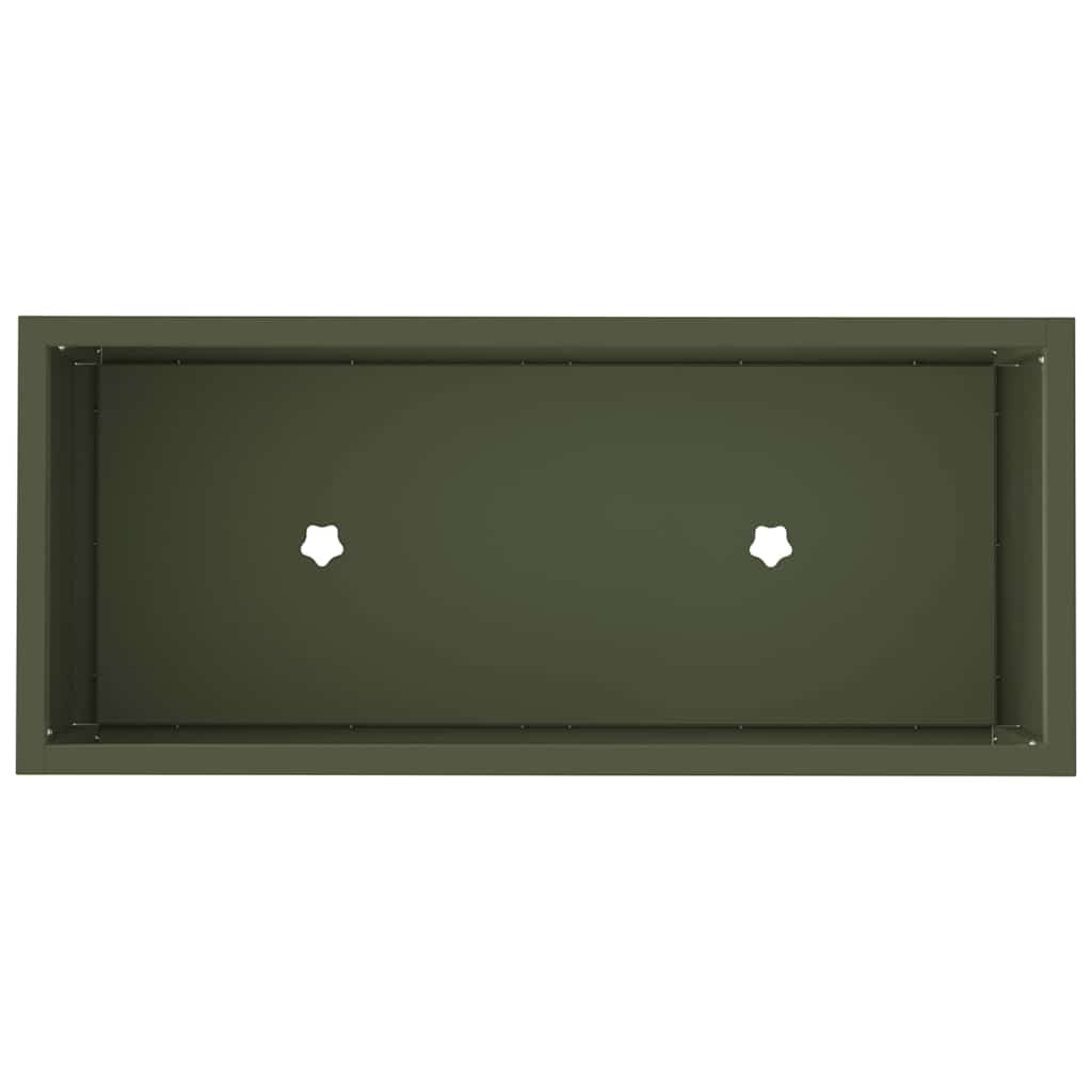 vidaXL Hochbeet Gartenpflanzer Olivgrün 60 x 26 x 45 cm Stahl