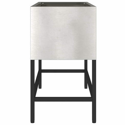 Hochbeet Gartenpflanzer Silber 60 x 26 x 45 cm Edelstahl