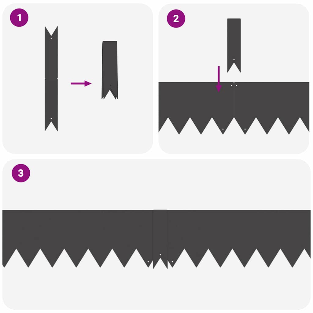 Raseneinfassung 50 pcs Schwarz 100 x 0,05 x 20 cm