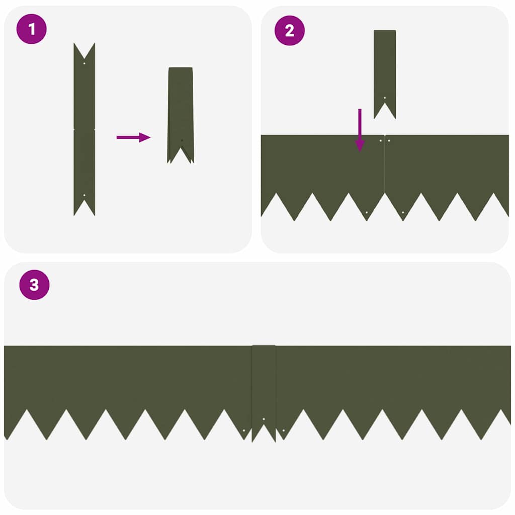 Raseneinfassung 50 pcs Olive Grün 100 x 0,05 x 20 cm