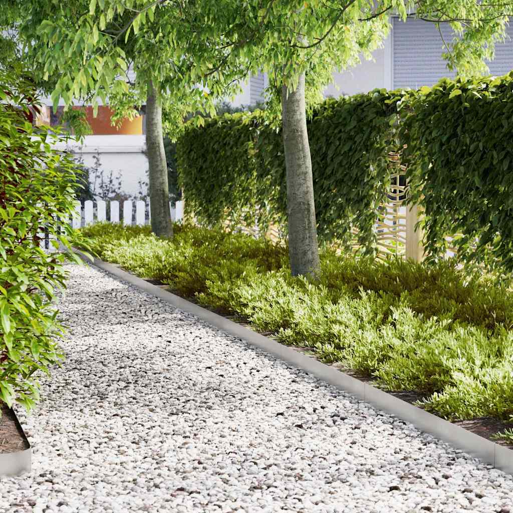 Raseneinfassung 50 pcs Silber 100 x 0,05 x 20 cm Edelstahl