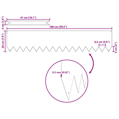 Raseneinfassung 10 pcs Schwarz 100 x 0,05 x 20 cm