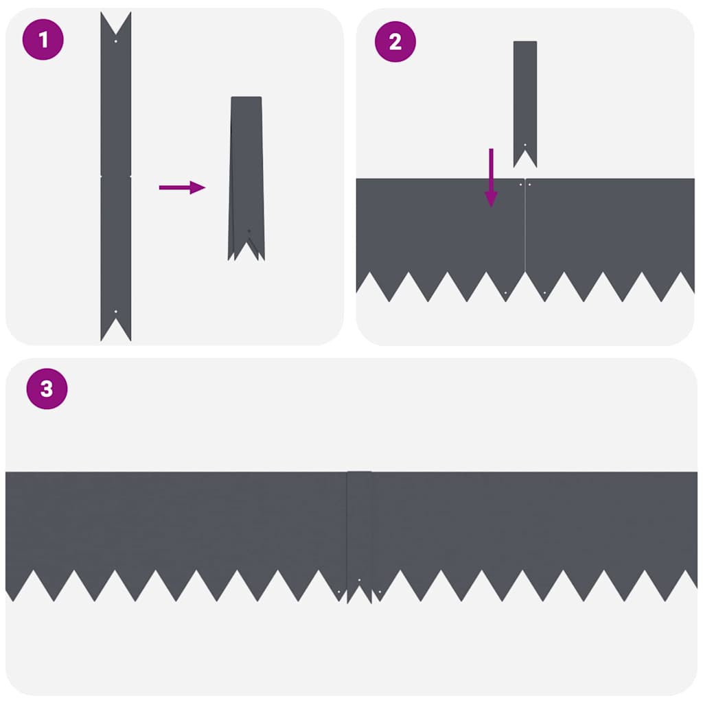 Raseneinfassung 20 pcs Anthrazit 100 x 0,05 x 20 cm