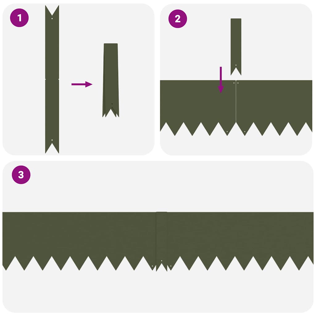 Raseneinfassung 10 pcs Olive Grün 100 x 0,05 x 20 cm