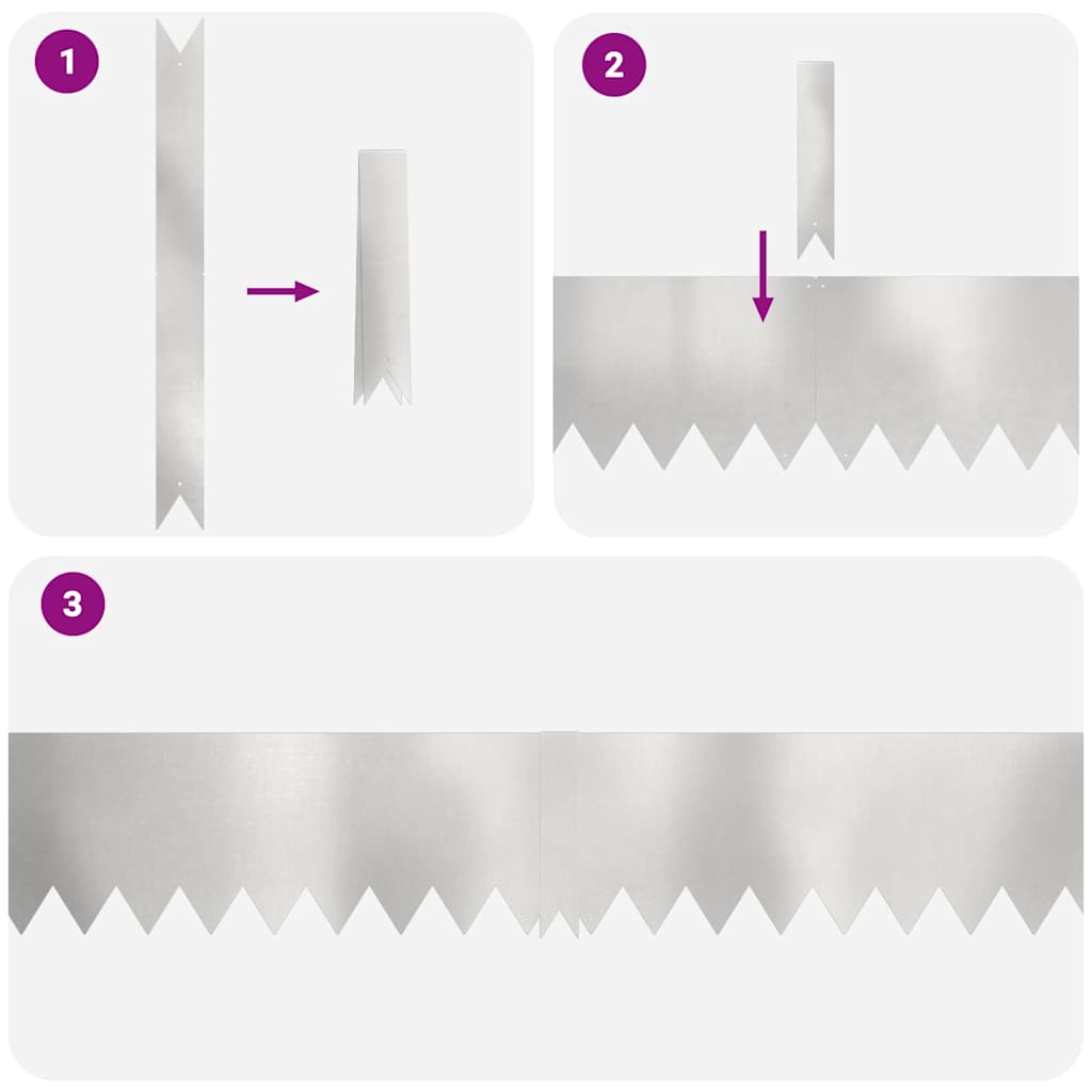 Raseneinfassung 20 pcs Silber 100 x 0,05 x 20 cm Edelstahl