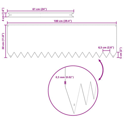 Raseneinfassung 10 pcs Anthrazit 100 x 0,05 x 20 cm