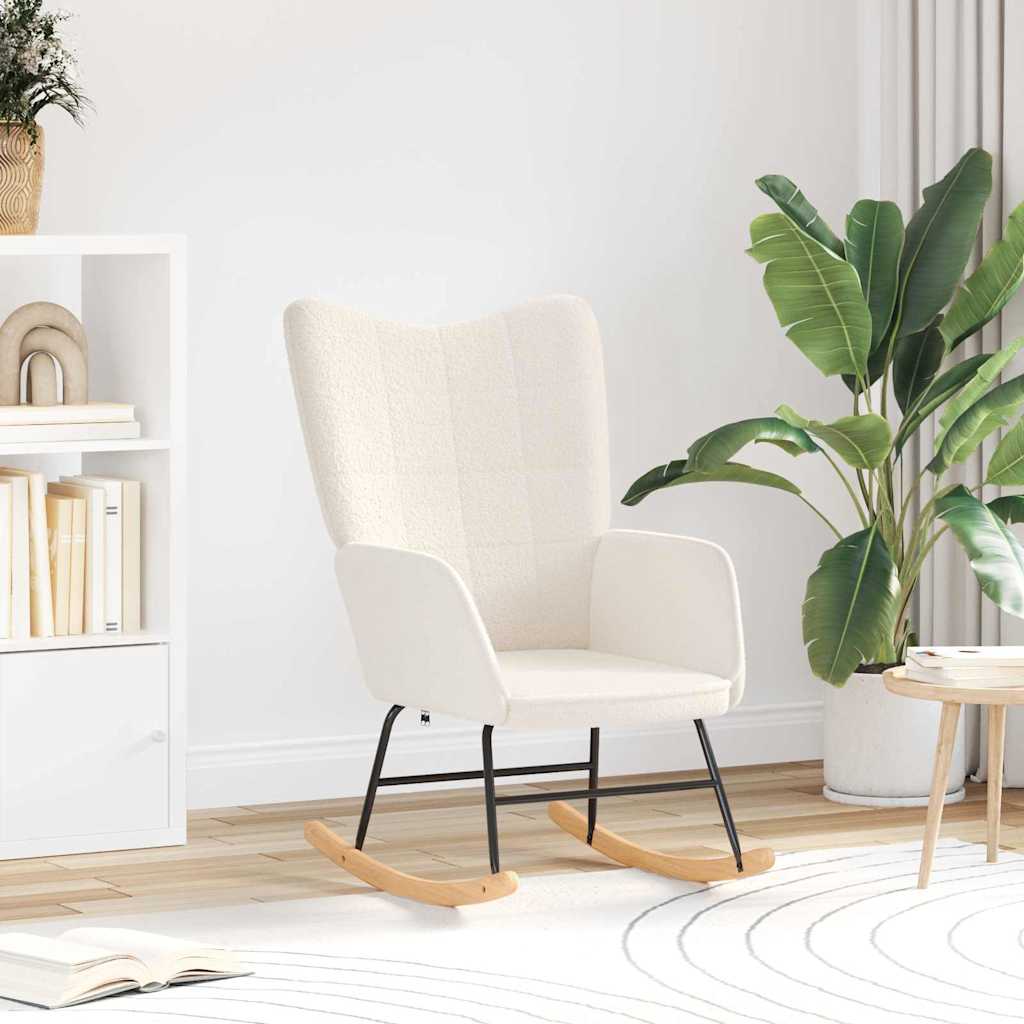 vidaXL Schaukelstuhl Creme Sherpa-Stoff