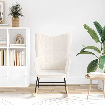 vidaXL Schaukelstuhl Creme Sherpa-Stoff