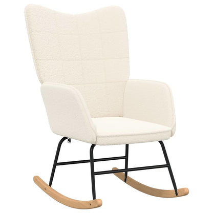 vidaXL Schaukelstuhl Creme Sherpa-Stoff
