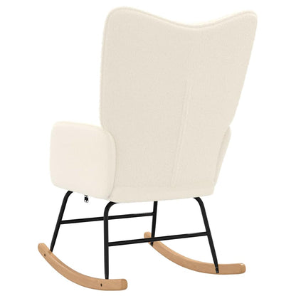 vidaXL Schaukelstuhl Creme Sherpa-Stoff