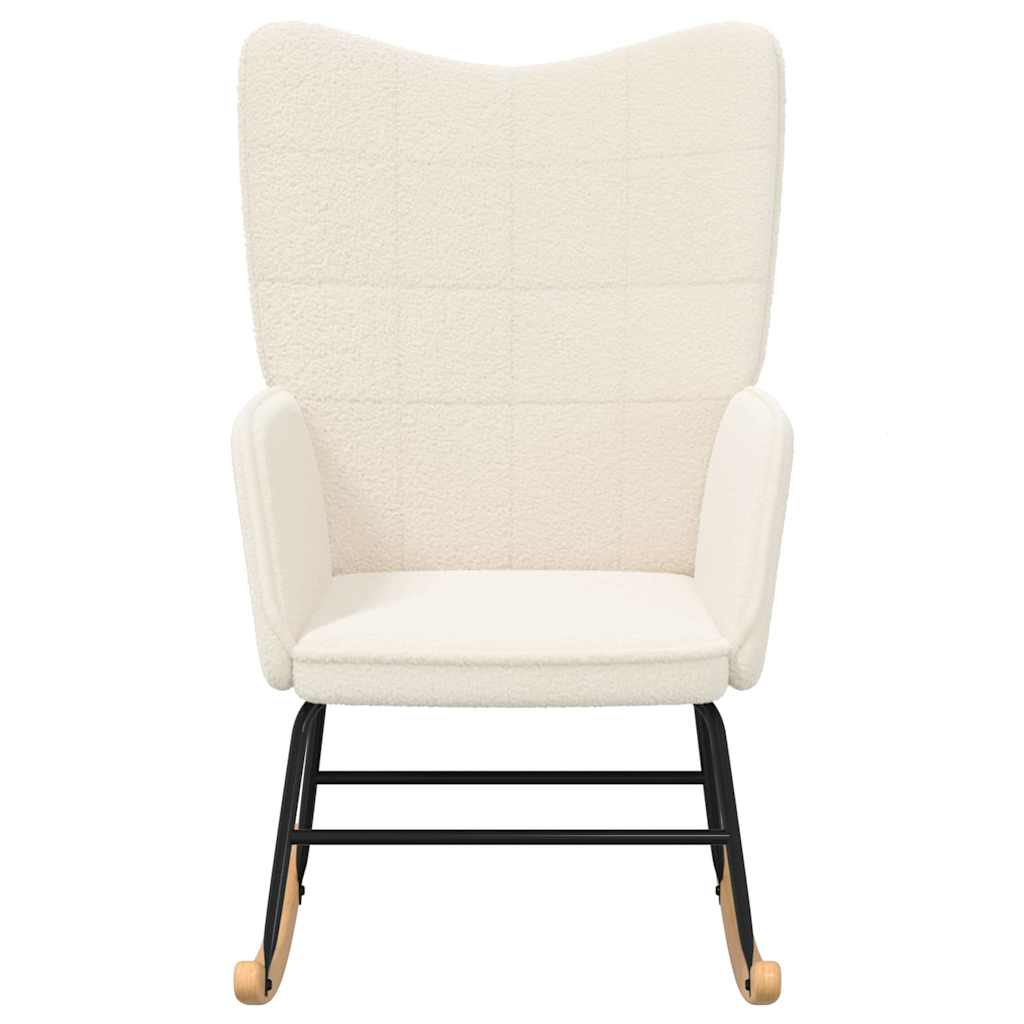 vidaXL Schaukelstuhl Creme Sherpa-Stoff