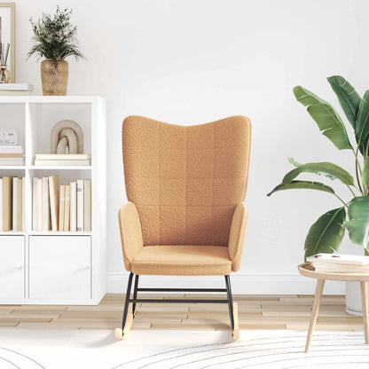 Schaukelstuhl Beige Sherpa-Stoff