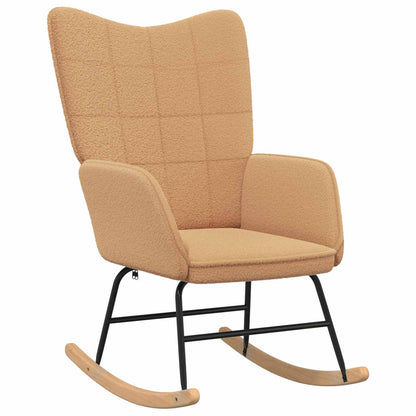 Schaukelstuhl Beige Sherpa-Stoff