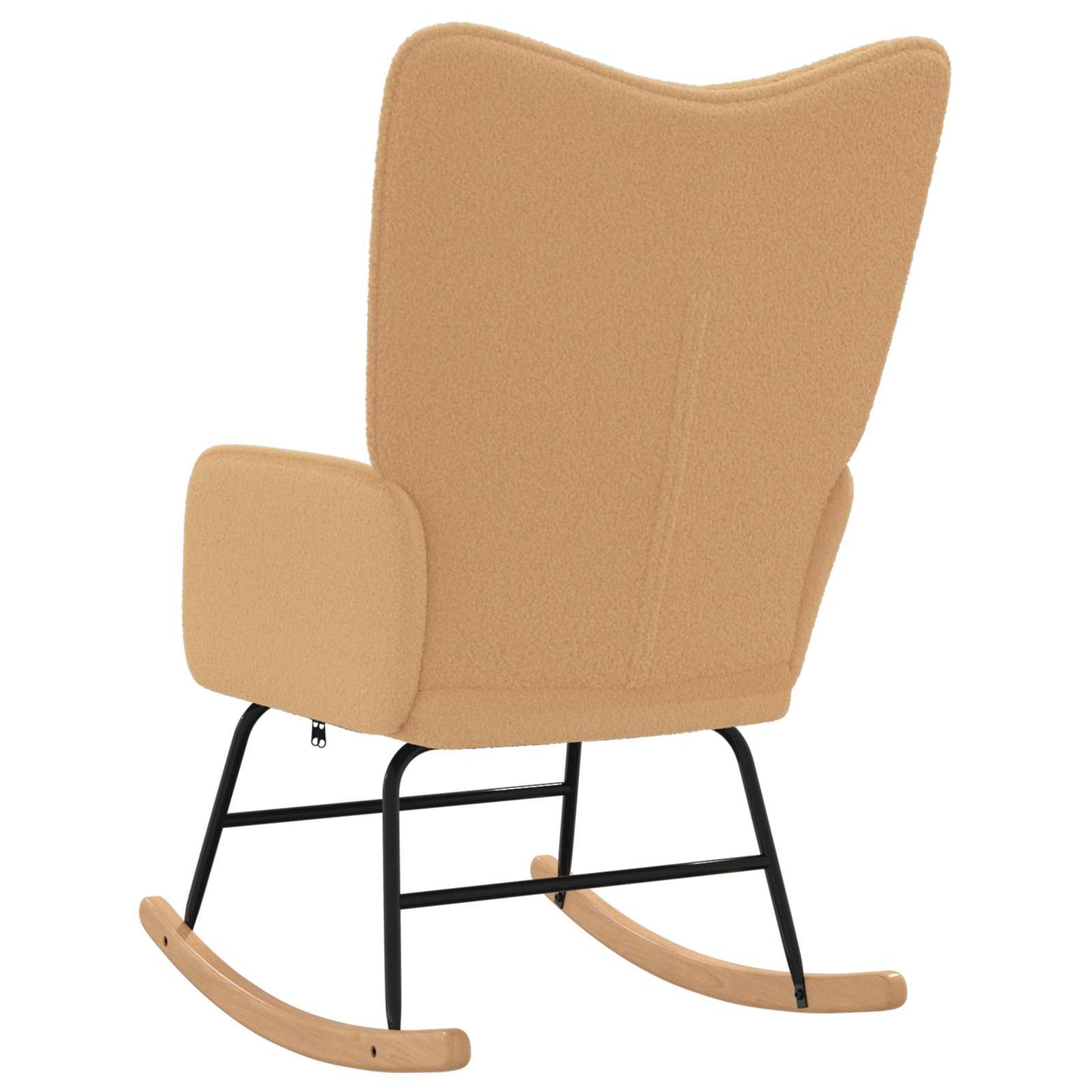 Schaukelstuhl Beige Sherpa-Stoff