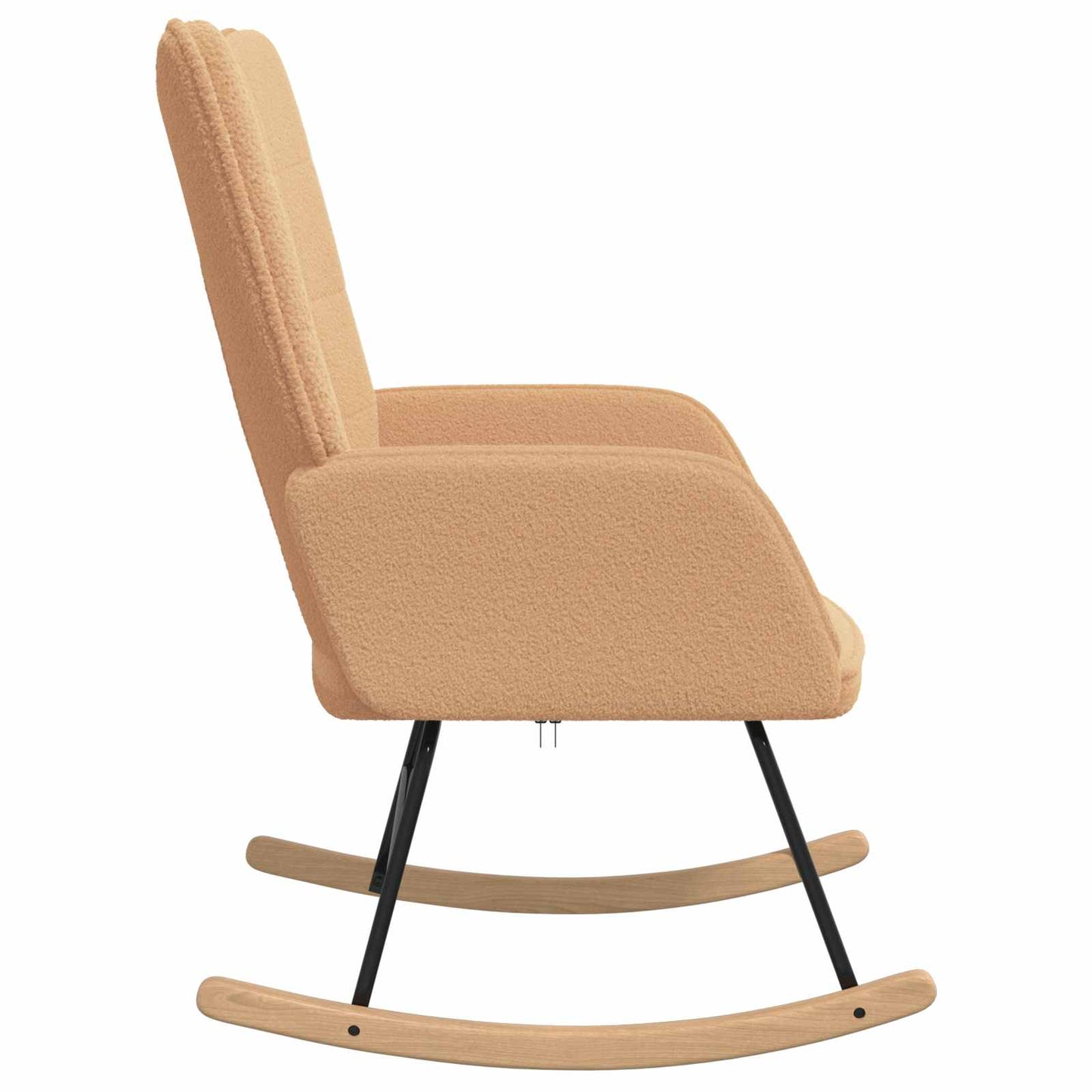 Schaukelstuhl Beige Sherpa-Stoff