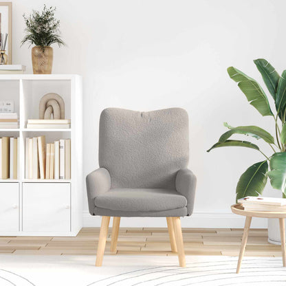 Sessel Hellgrau 63 x 67 x 94 cm Schafstoff und Sperrholz