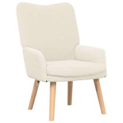 vidaXL Sessel Creme 63 x 67 x 94 cm Schafstoff und Sperrholz