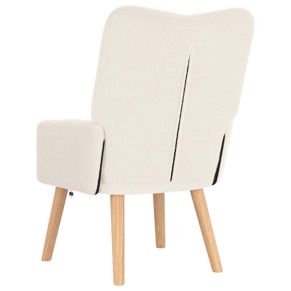 vidaXL Sessel Creme 63 x 67 x 94 cm Schafstoff und Sperrholz