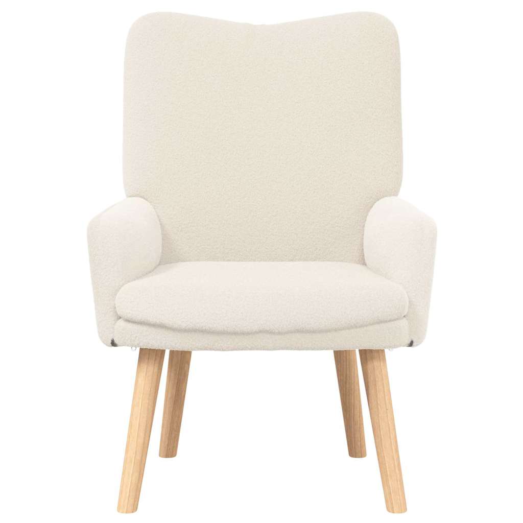 vidaXL Sessel Creme 63 x 67 x 94 cm Schafstoff und Sperrholz
