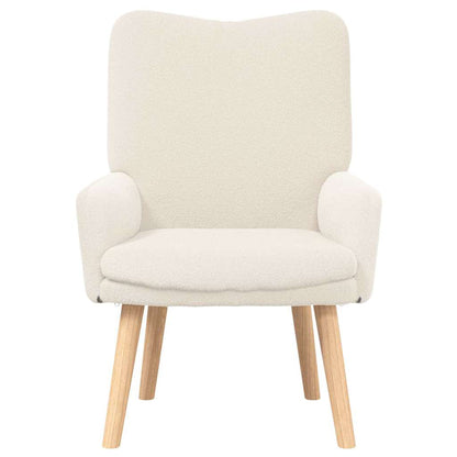 vidaXL Sessel Creme 63 x 67 x 94 cm Schafstoff und Sperrholz