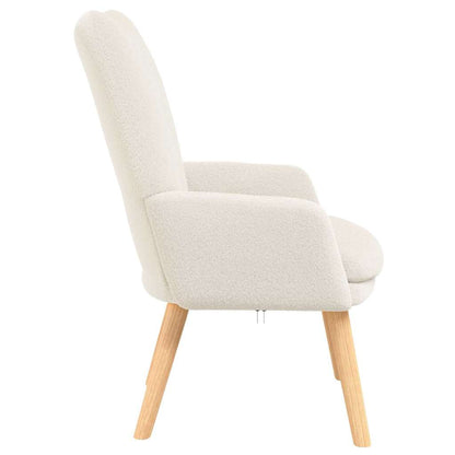 vidaXL Sessel Creme 63 x 67 x 94 cm Schafstoff und Sperrholz