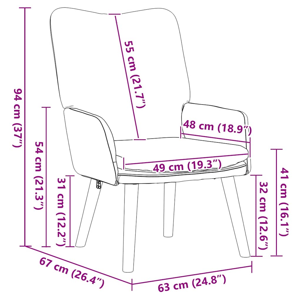 vidaXL Sessel Creme 63 x 67 x 94 cm Schafstoff und Sperrholz
