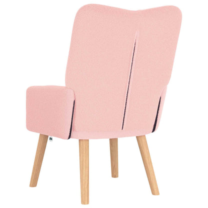 vidaXL Sessel Rosa 63 x 67 x 94 cm Schafstoff und Sperrholz