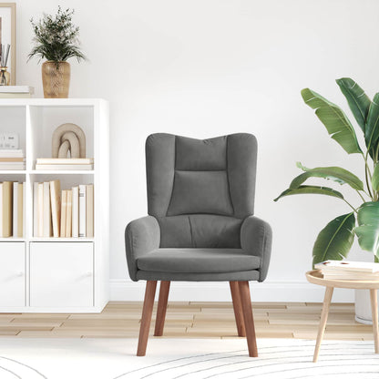 vidaXL Fauteuil Gris foncé 63 x 67 x 94 cm Velours