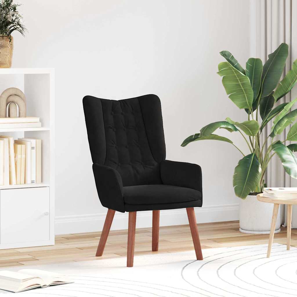 vidaXL Fauteuil Noir 63 x 67 x 94 cm Velours