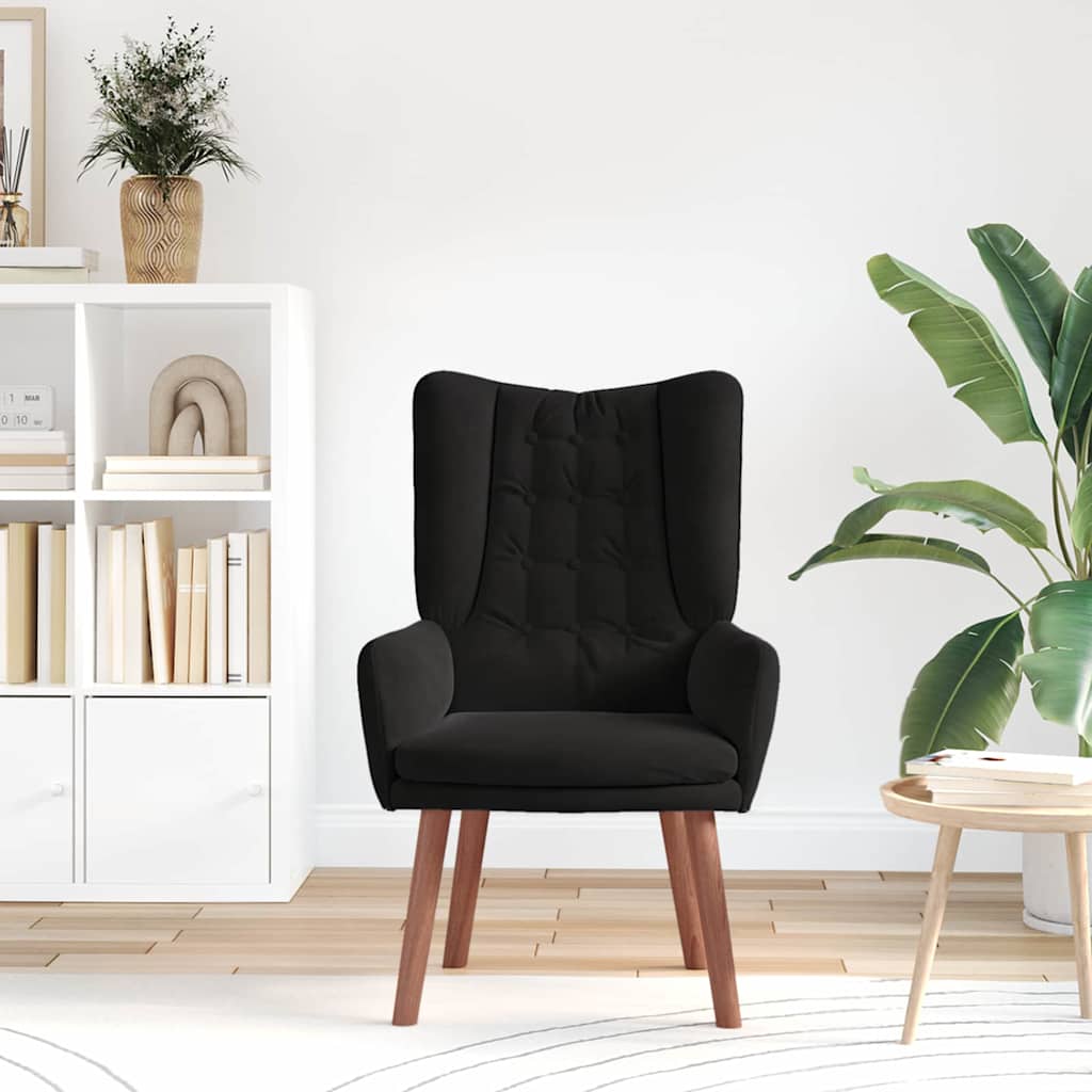 vidaXL Fauteuil Noir 63 x 67 x 94 cm Velours