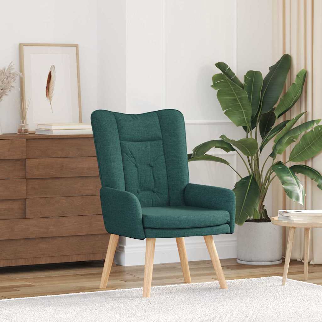 vidaXL Sessel Dunkelgrün 63 x 67 x 94 cm Stoff und Sperrholz