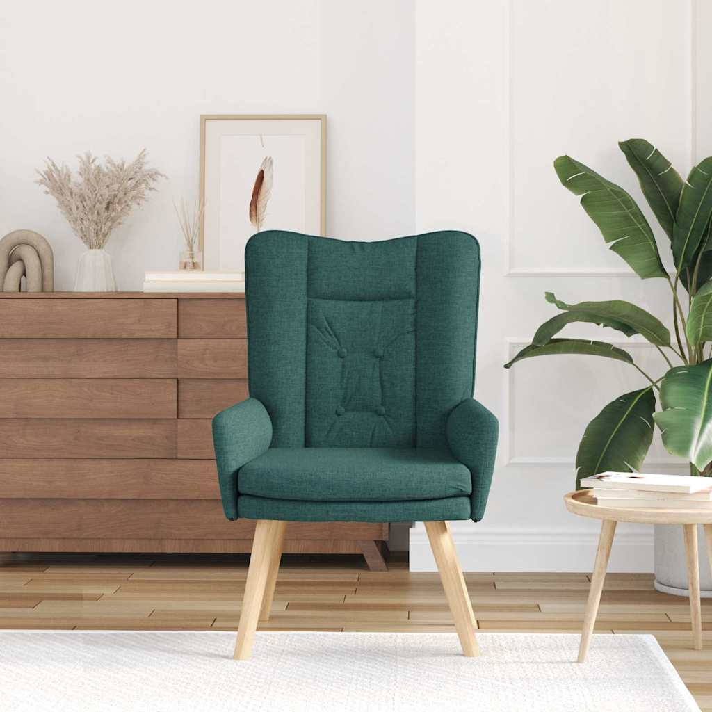 vidaXL Sessel Dunkelgrün 63 x 67 x 94 cm Stoff und Sperrholz