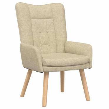 vidaXL Sessel Creme 63 x 67 x 94 cm Stoff und Sperrholz