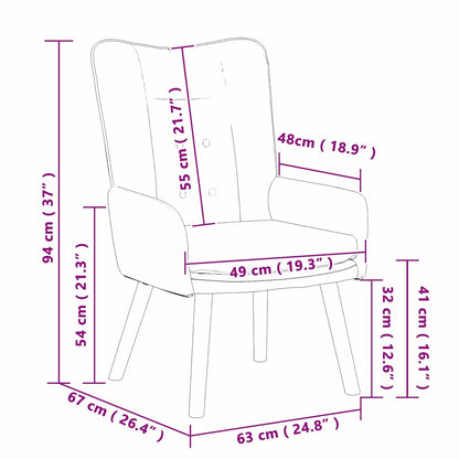 Sessel Creme 63 x 67 x 94 cm Stoff und Sperrholz