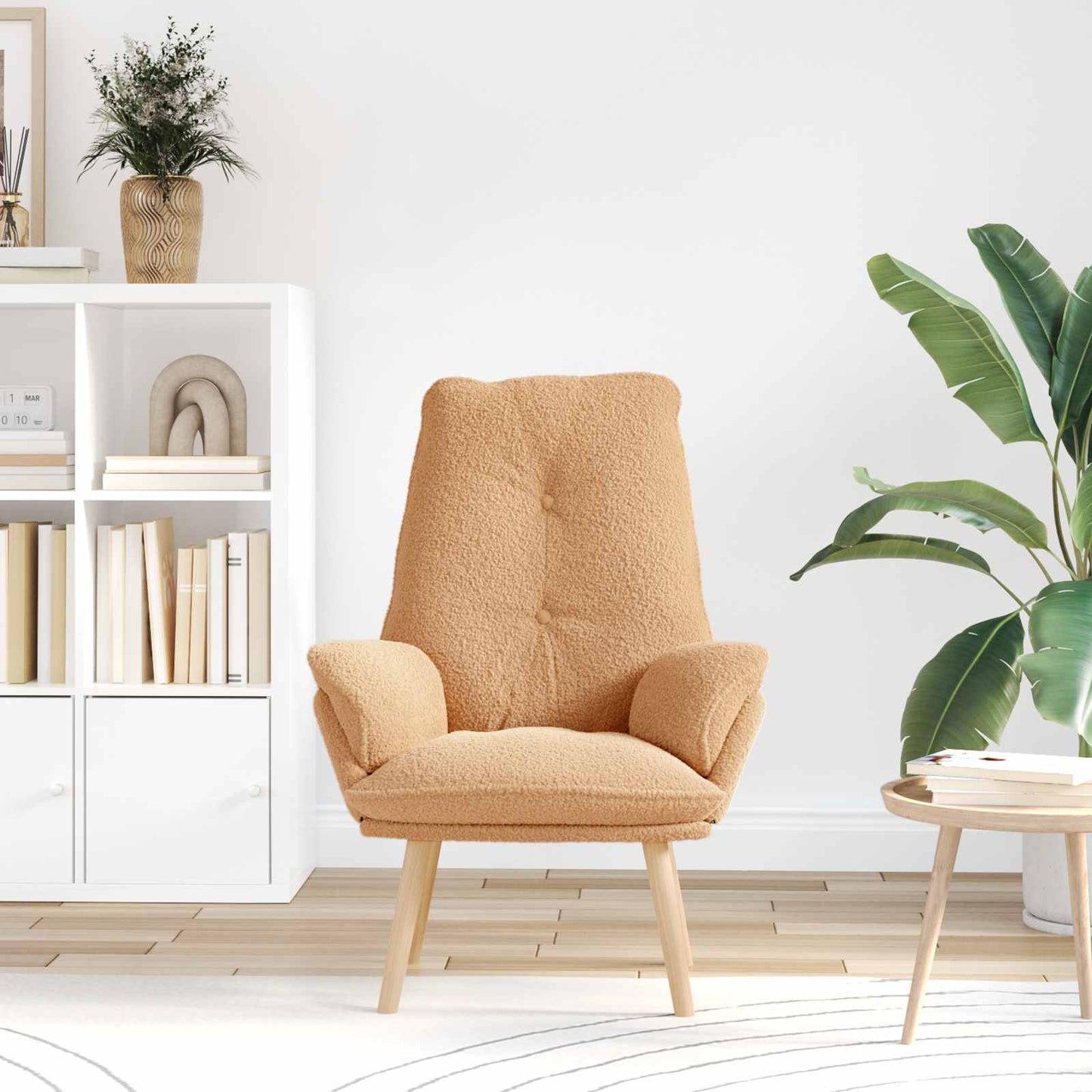vidaXL Sessel Beige 69 x 74 x 93 cm Sherpa-Stoff