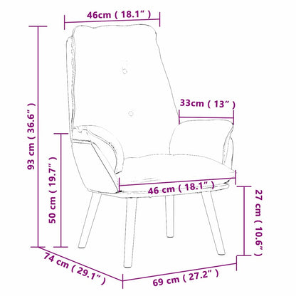 Sessel Schwarz 69 x 74 x 93 cm Stoff und Sperrholz