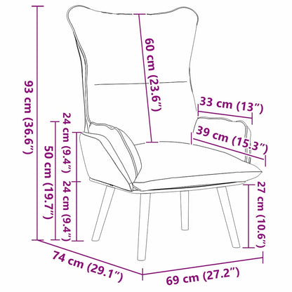 vidaXL Sessel Weiß 69 x 74 x 93 cm Kunstleder