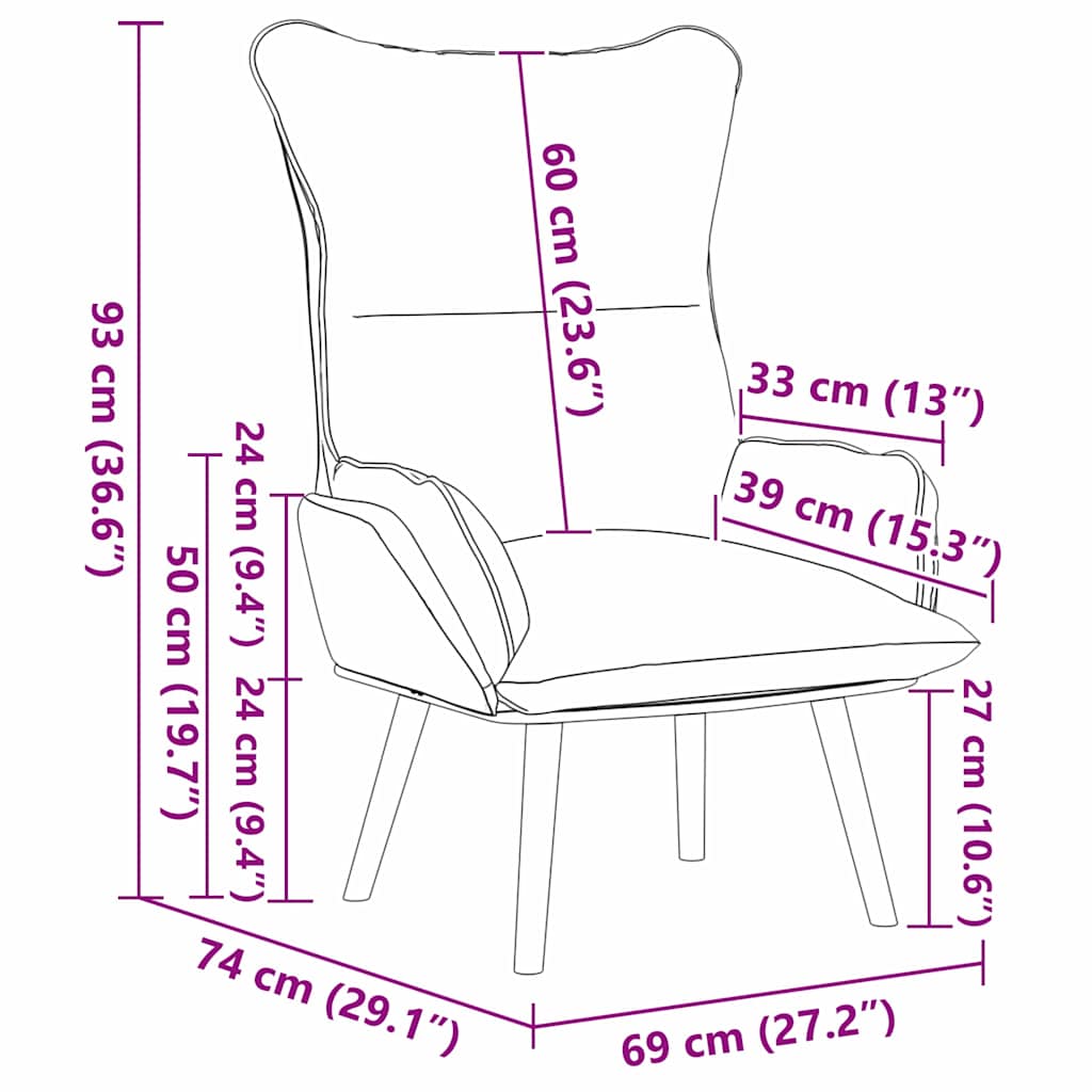 vidaXL Fauteuil Gris Clair 69 x 74 x 93 cm Tissu et Contreplaqué