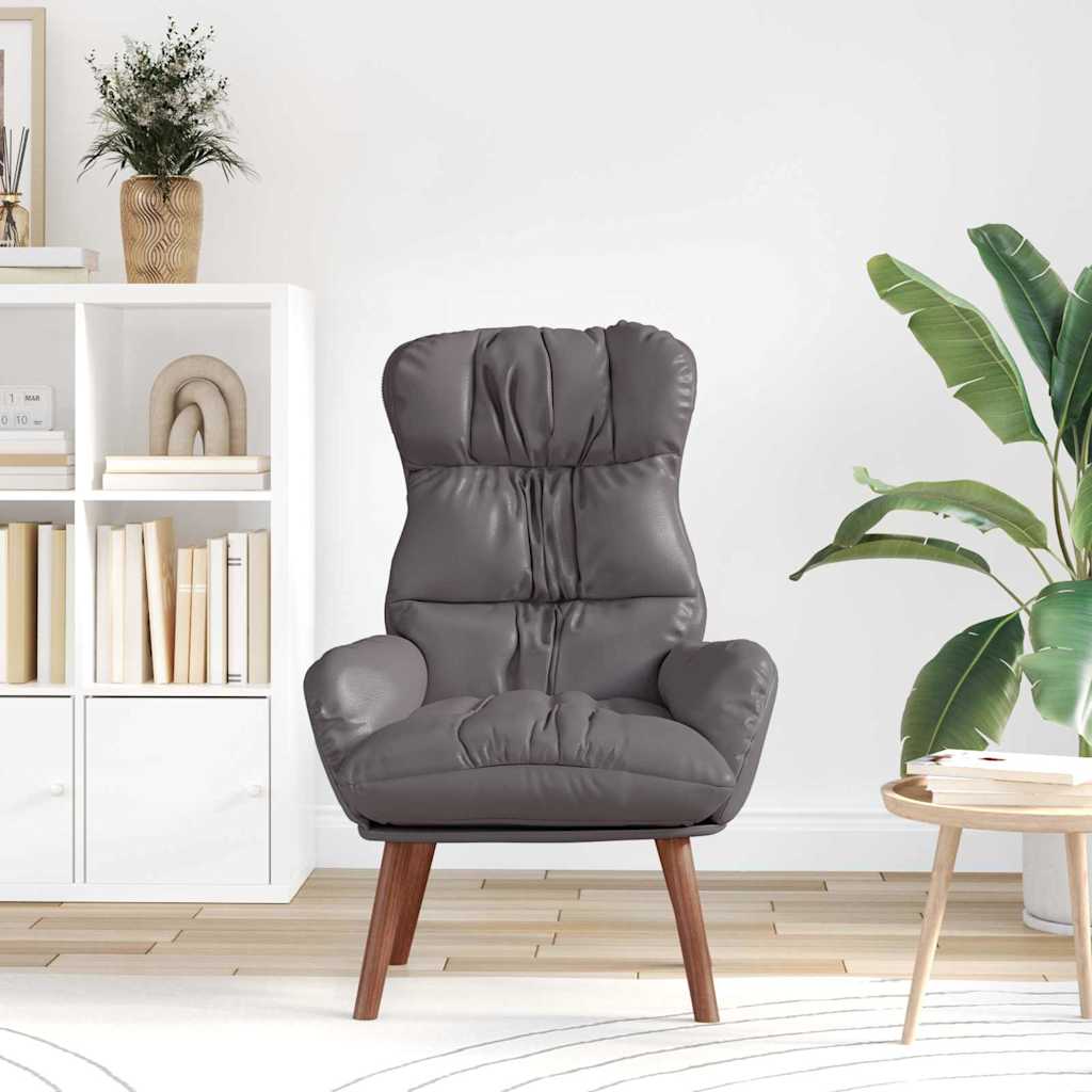 vidaXL Sessel Grau 69 x 74 x 93 cm Kunstleder
