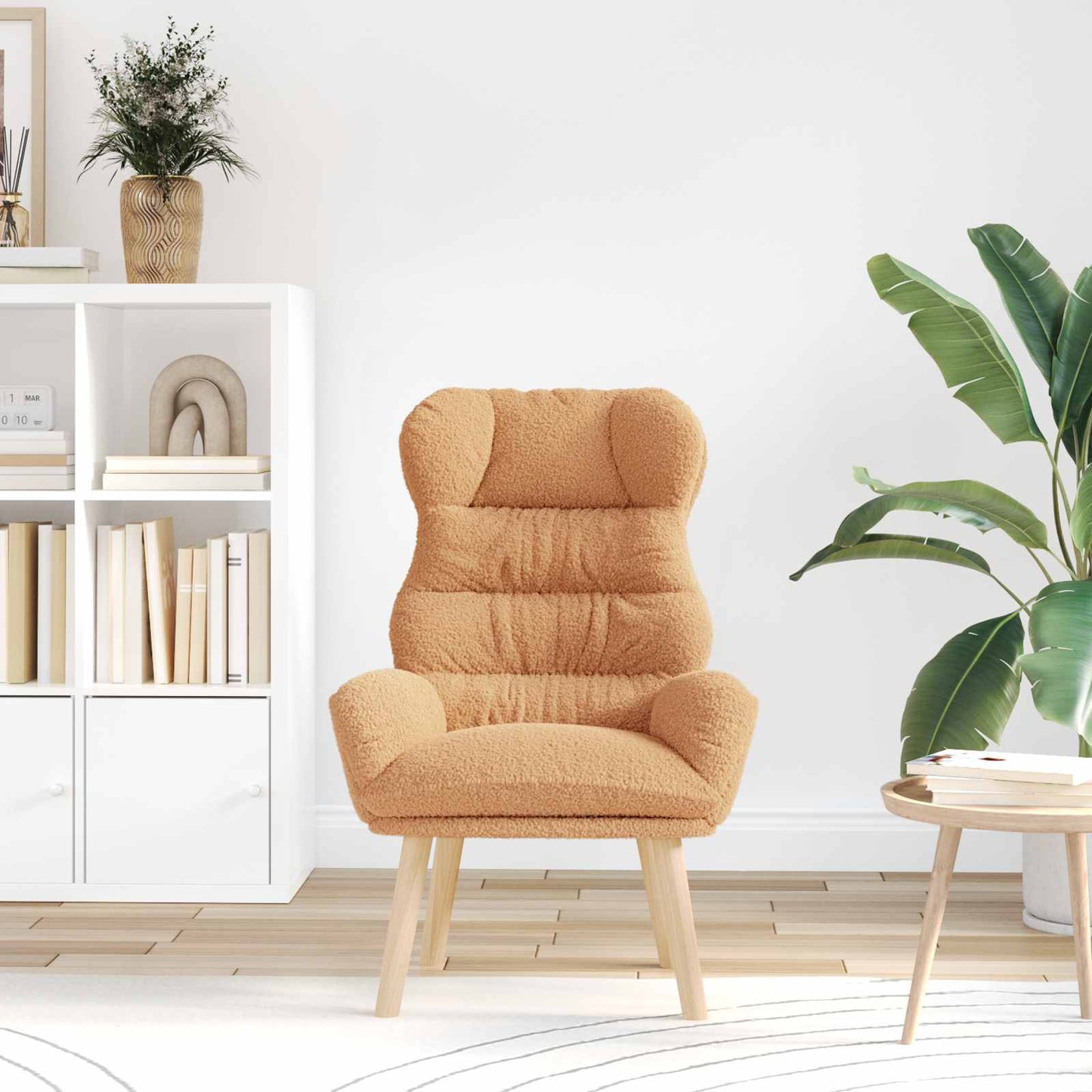 vidaXL Sessel Beige 69 x 74 x 93 cm Sherpa-Stoff